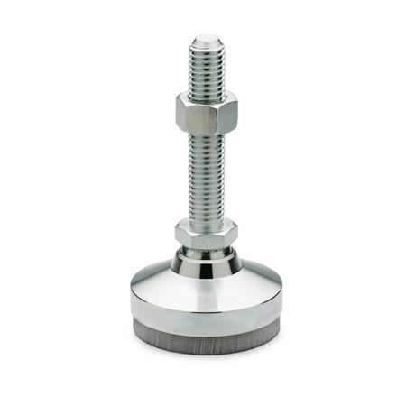Otto Ganter Levelling Feet with Vibration Damping with Threaded Stud, GN 342.2